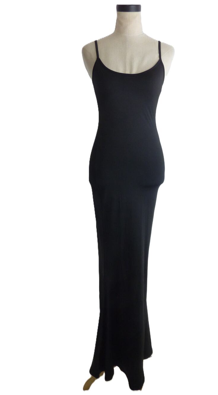 Commense NWT Womens Dress S Rayon Elastane Black Maxi Party Bodycon Sleeveless